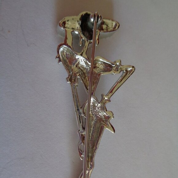 Vintage fashion Lady silver lapel pin Brooch - Picture 3 of 6